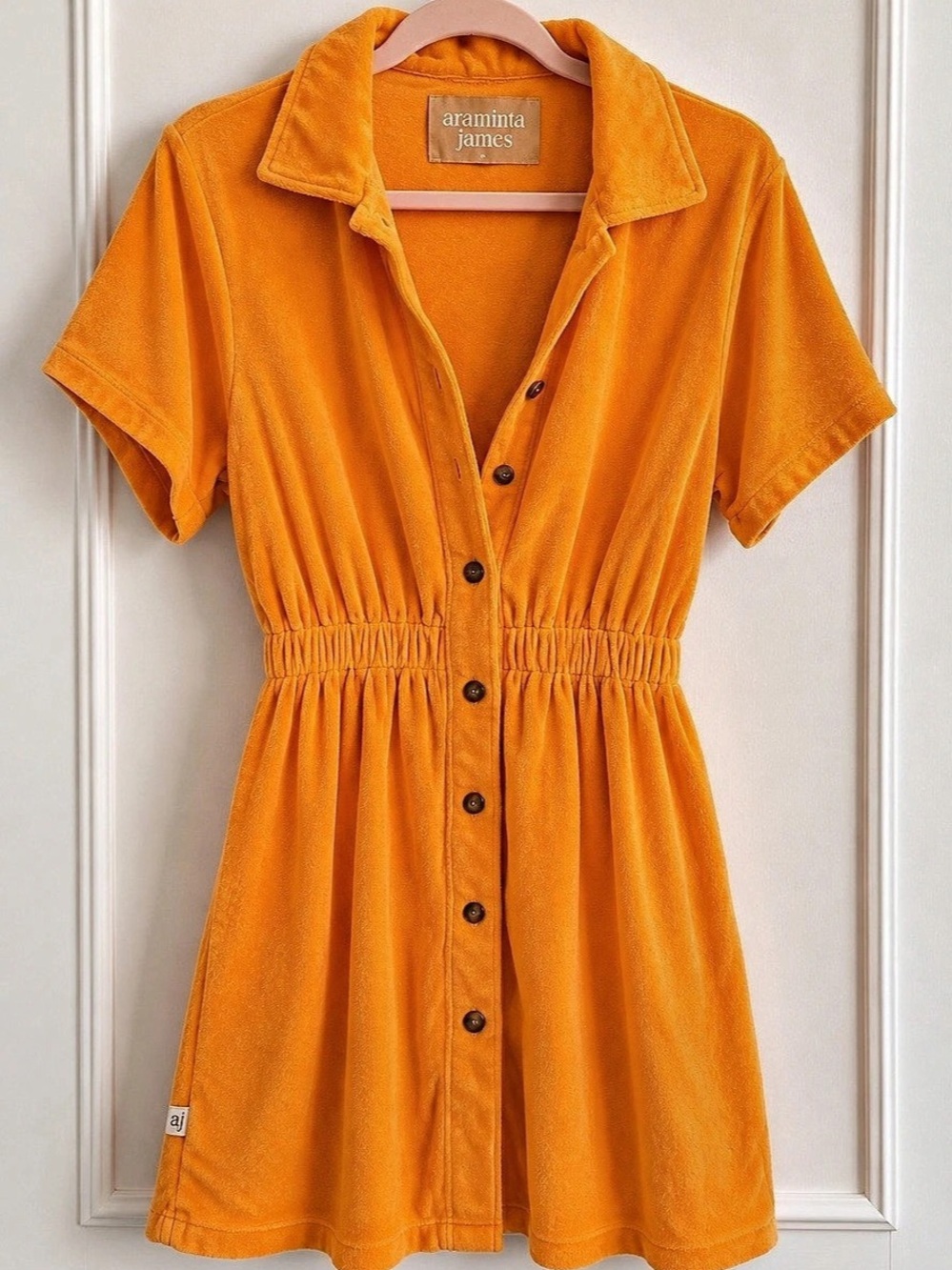 Araminta James Terry Vacay Dress Orange Mini Dress